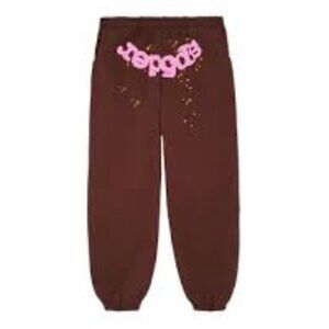 Sp5der Web Sweatpants Pink on Brown